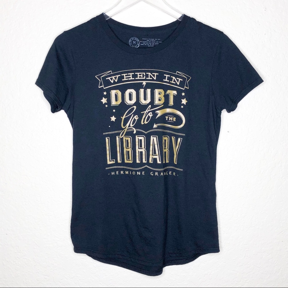 Out of Print | Black Harry Potter Book Quote Tee M
